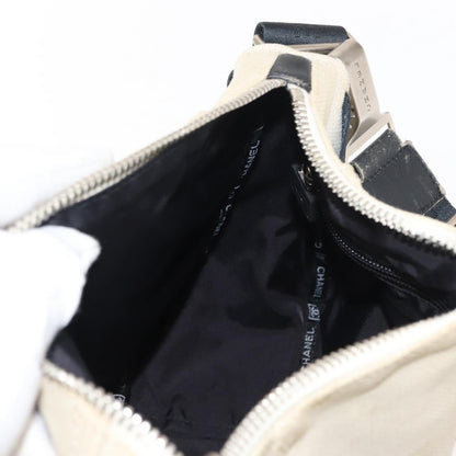 Chanel Vintage Crossbody Bag Canvas, BEIGE, CANVAS, Shoulder bag