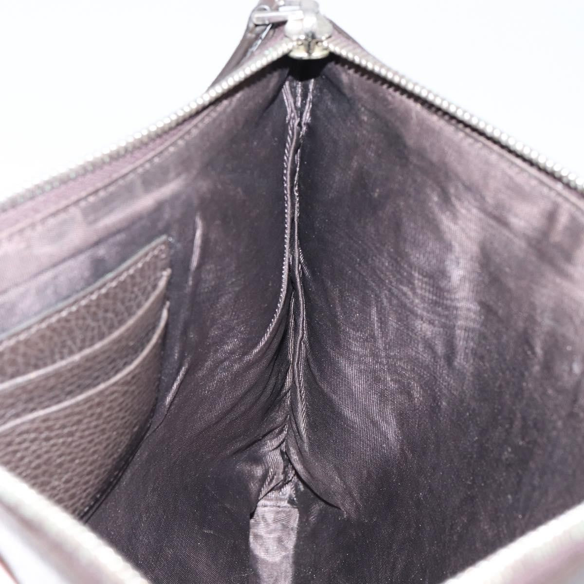 Gucci Vintage Zip Clutch Leather, BROWN, LEATHER, Clutche & pouche