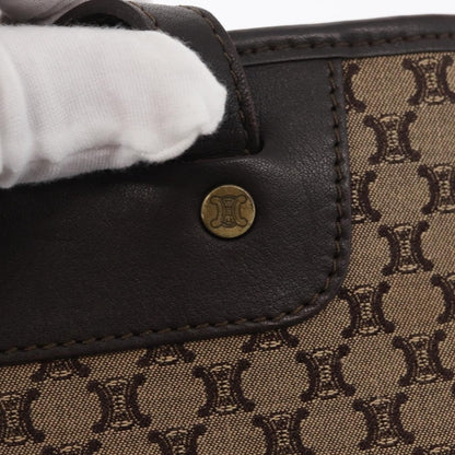 Celine Vintage Macadam Handbag Canvas, BEIGE, CANVAS, Handbag