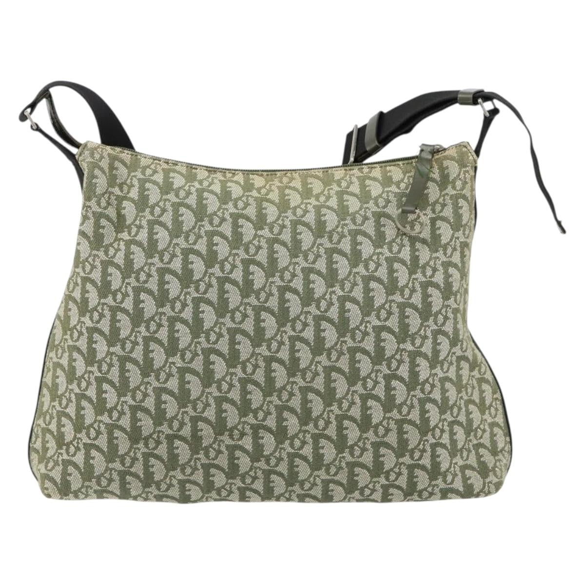 Christian Dior Vintage Trotter Shoulder Bag Canvas, GREEN, CANVAS, Shoulder bag