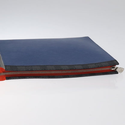 Louis Vuitton Pochette Voyage Epi Leather with Damier Graphite, BLUE, LEATHER, Clutche & pouche