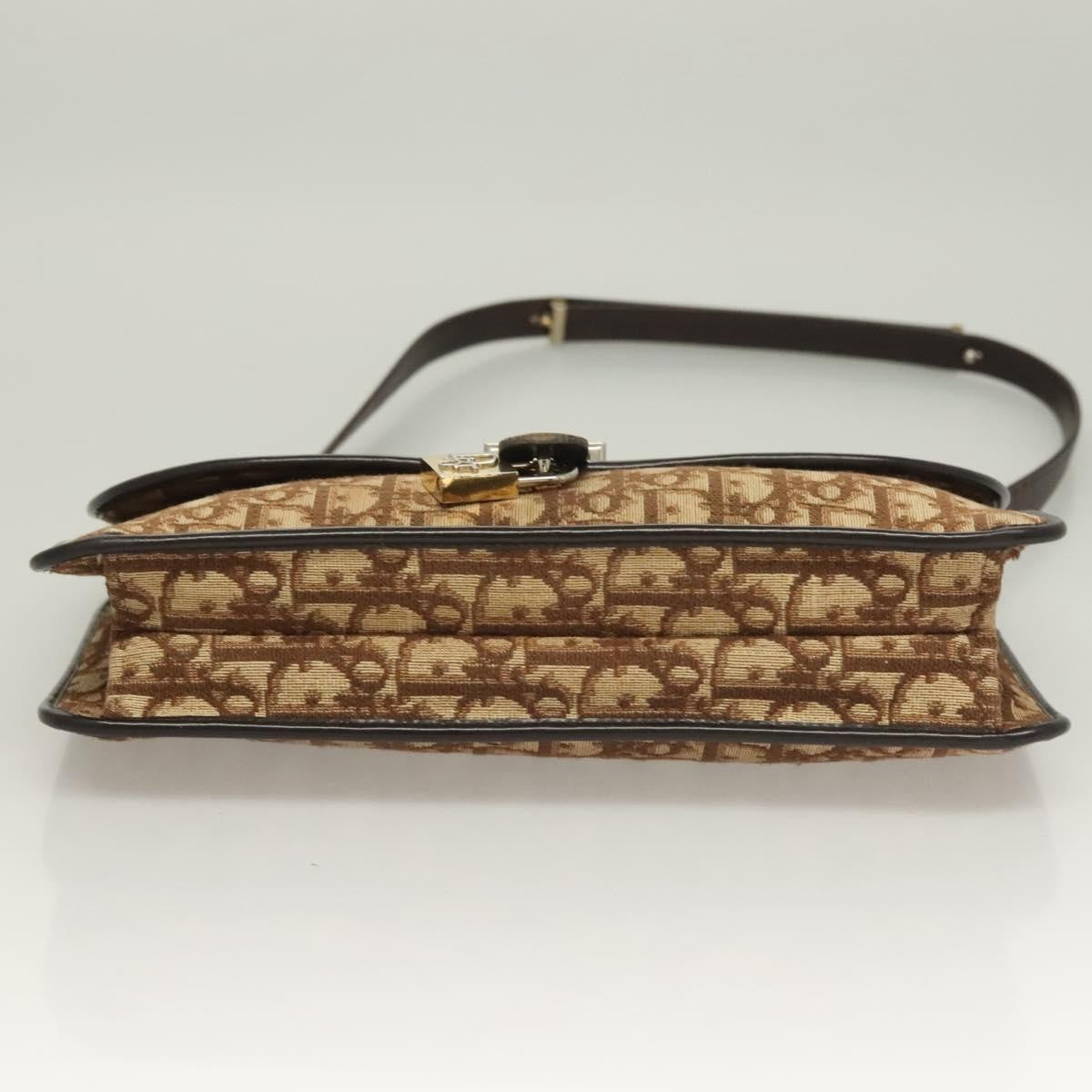 Christian Dior Vintage Trotter Shoulder Bag Canvas, BROWN, CANVAS, Shoulder bag
