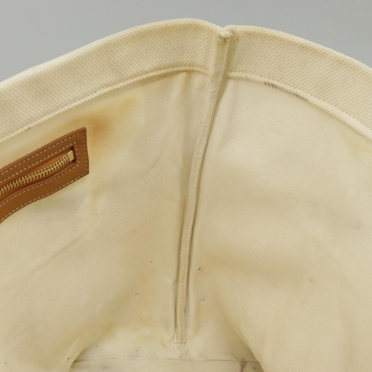 Celine Horizontal Cabas Tote Canvas with Leather, WHITE, CANVAS, Tote bag