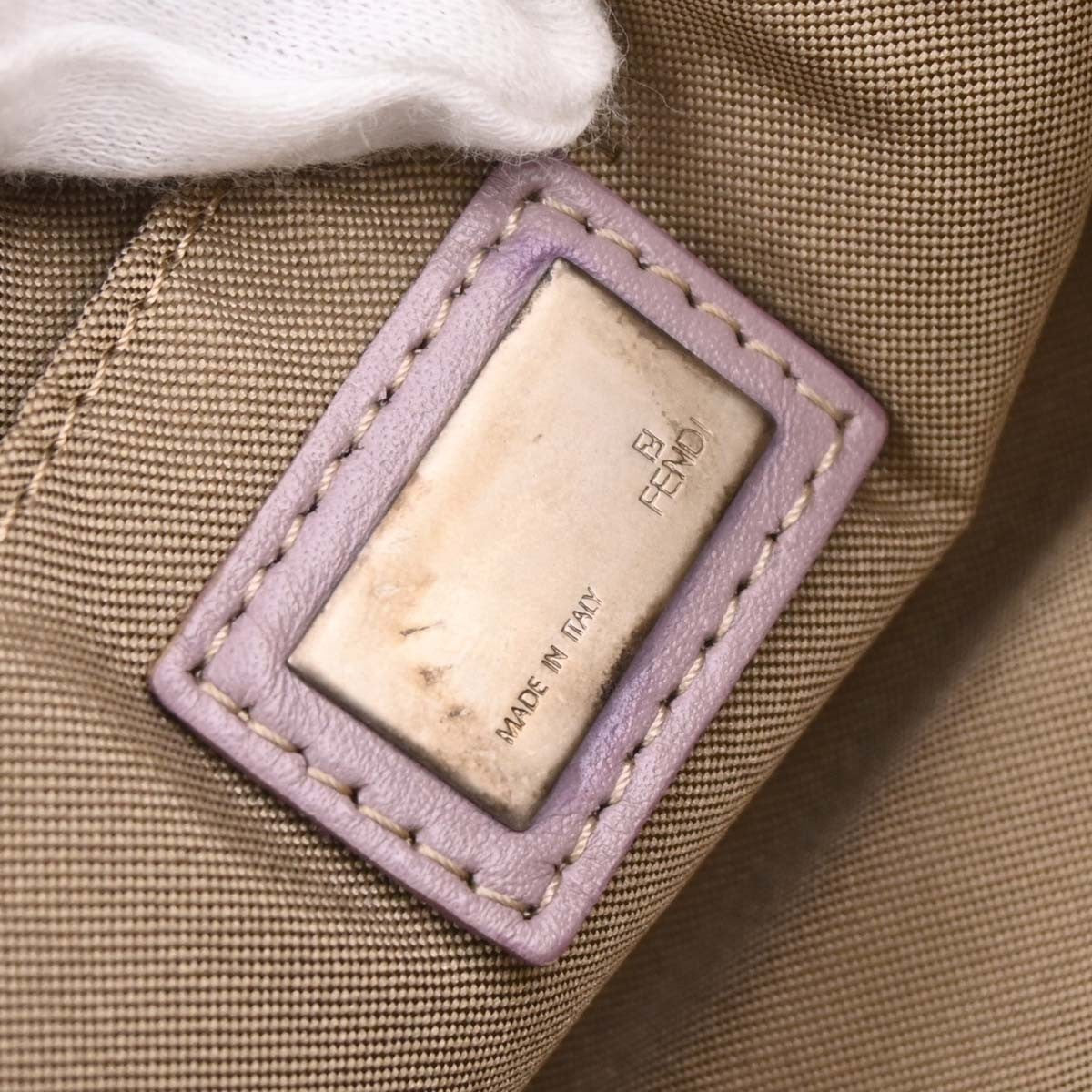 Fendi Pochette Shoulder Bag Zucchino Canvas, PURPLE, CANVAS, Shoulder bag