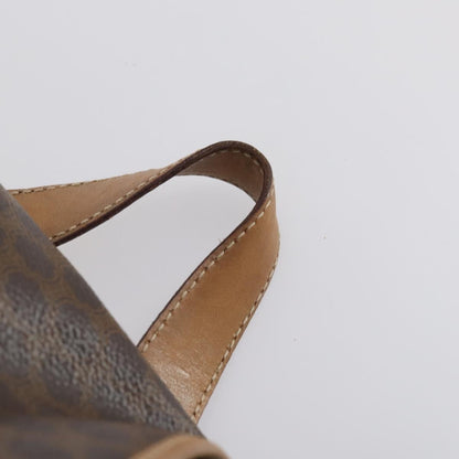 Celine Vintage Drawstring Flap Backpack Macadam Coated Canvas, BROWN, CANVAS, Backpack