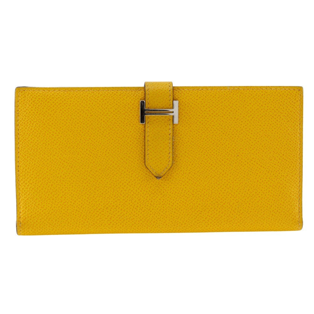 Hermes Bearn Wallet Epsom, YELLOW, LEATHER, Wallets