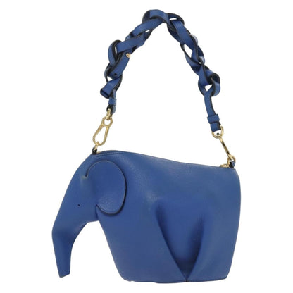 Loewe Elephant Bag Leather, BLUE, LEATHER, Bag