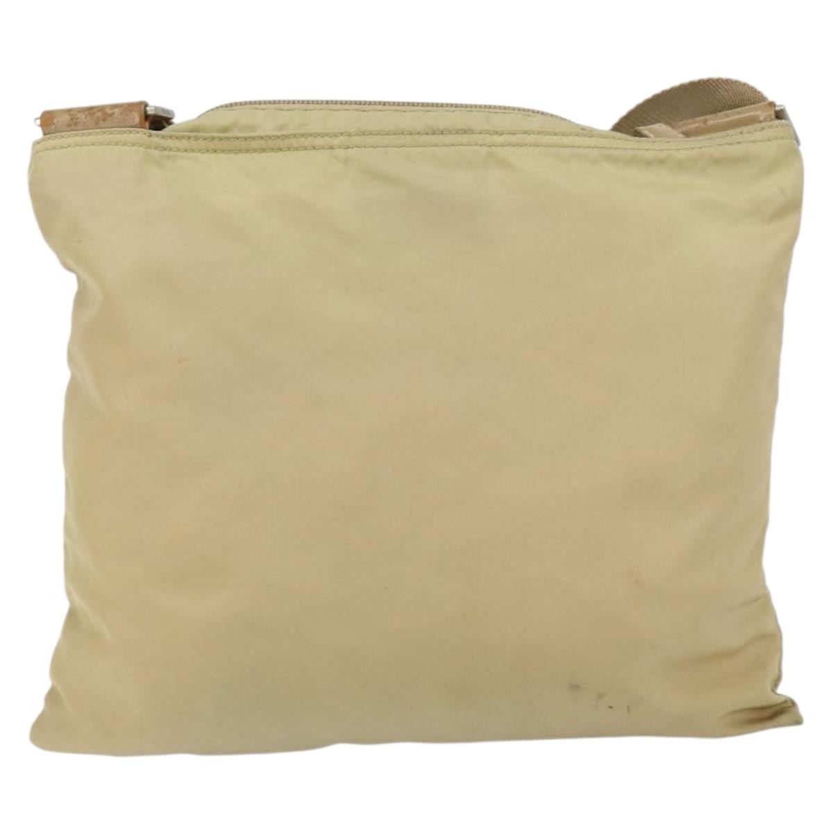 Prada Flat Messenger Bag Tessuto, BEIGE, NYLON, Shoulder bag