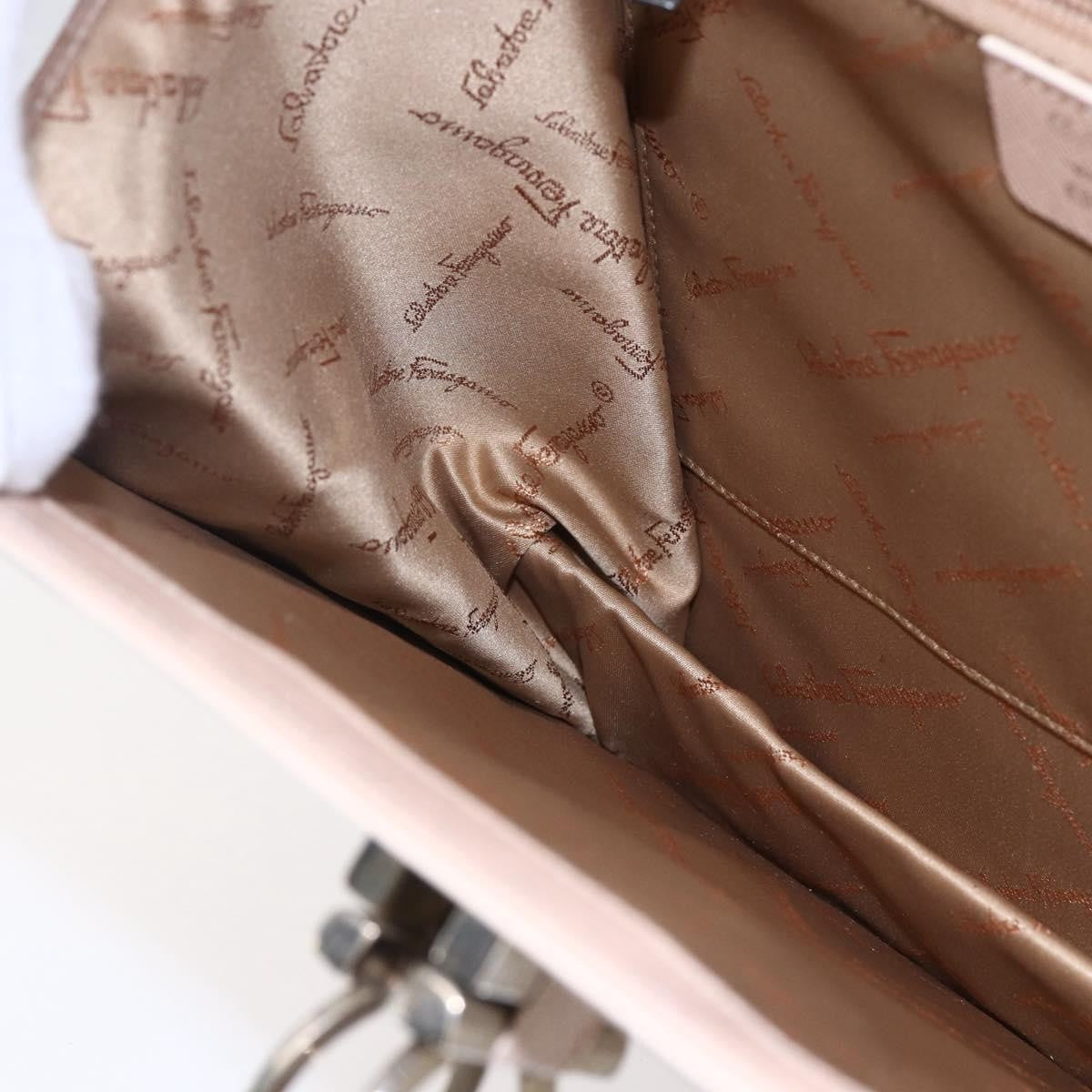 Salvatore Ferragamo Gancini handbag Leather, PINK, LEATHER, Handbag