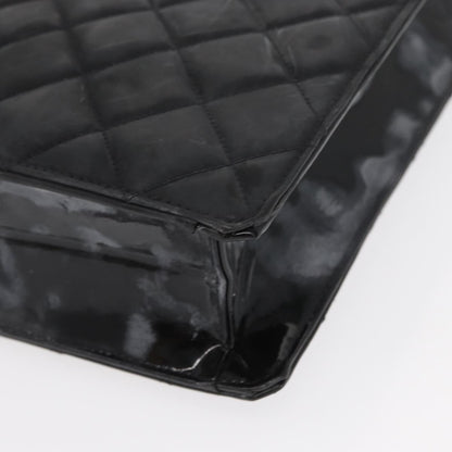 Chanel Chocolate bar tote Leather, BLACK, PATENT_LEATHER, Handbag