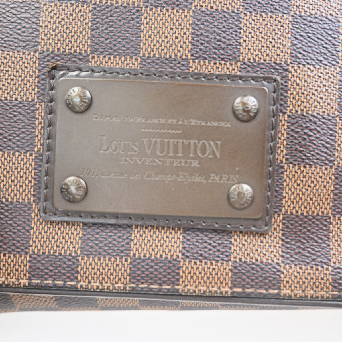 Louis Vuitton Brooklyn Handbag Damier, Brown, Canvas, Shoulder Bag