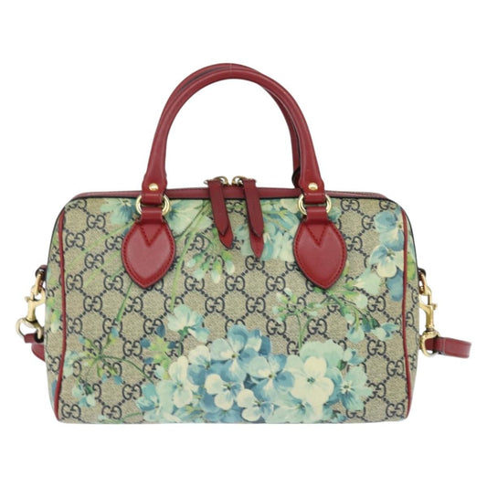 Gucci Convertible Boston Bag Blooms Print GG Coated Canvas, BEIGE, CANVAS, Handbag