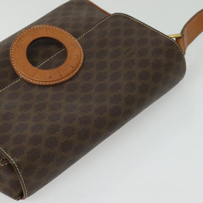 Celine Macadam Shoulder Bag PVC Leather, BROWN, CANVAS, Shoulder bag