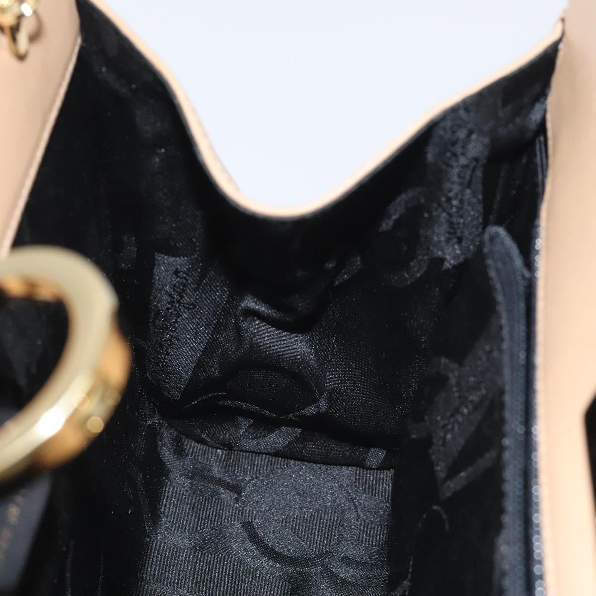 Salvatore Ferragamo Vintage Gancini Chain Shoulder Bag Leather, BEIGE, LEATHER, Shoulder bag