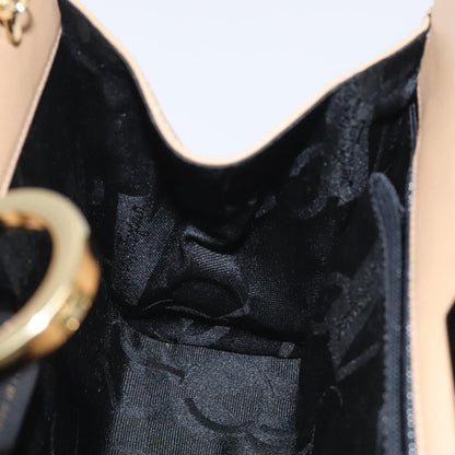 Salvatore Ferragamo Vintage Gancini Chain Shoulder Bag Leather, BEIGE, LEATHER, Shoulder bag