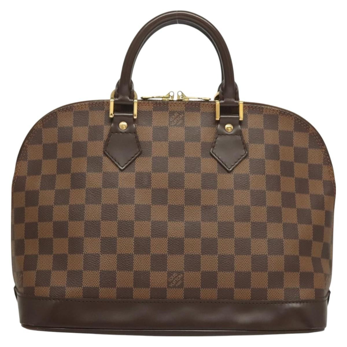 Louis Vuitton Alma Handbag Damier, BROWN, CANVAS, Handbag