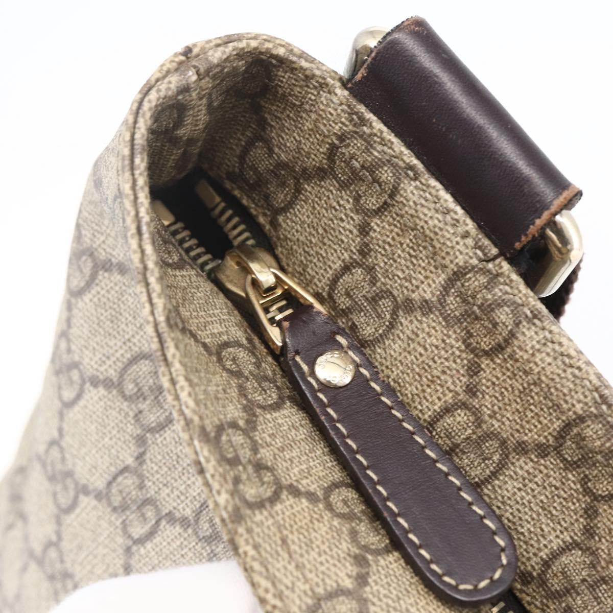 Gucci Zip Top Messenger Bag GG Coated Canvas, BEIGE, PVC, Shoulder bag