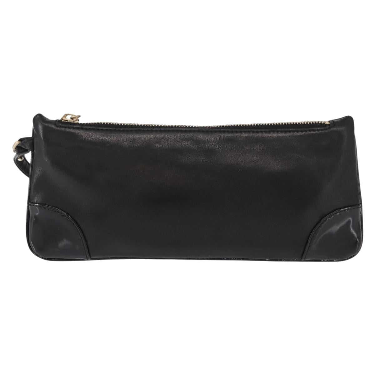 Chanel Camellia Clutch Bag Leather, BLACK, LEATHER, Clutche & pouche