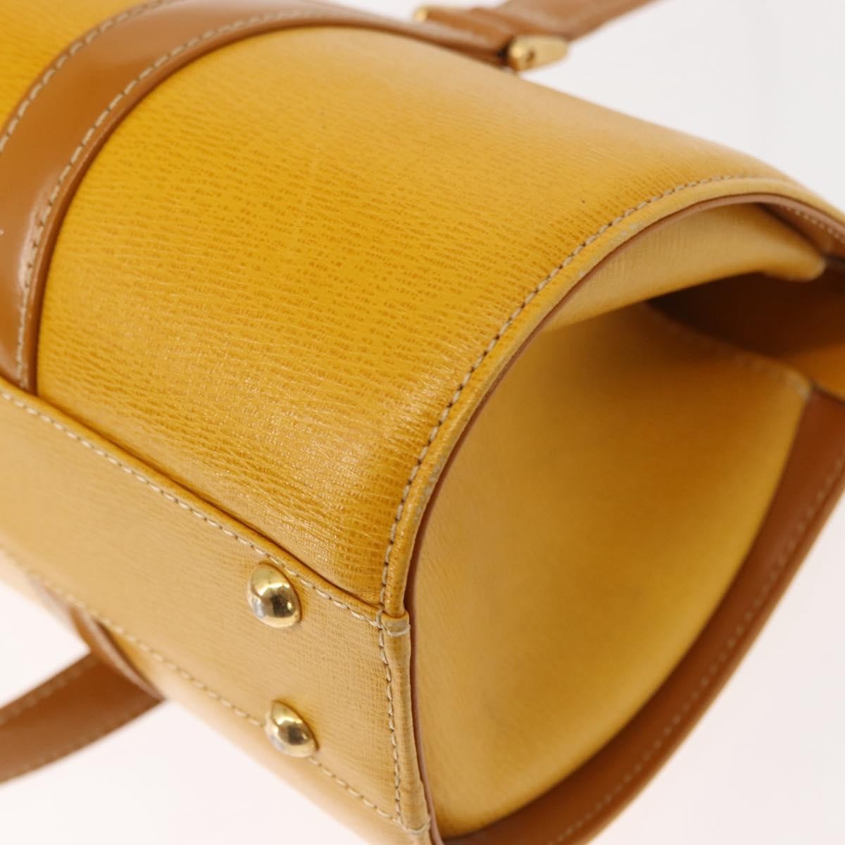 Burberry Vintage Handbag Leather, YELLOW, LEATHER, Handbag