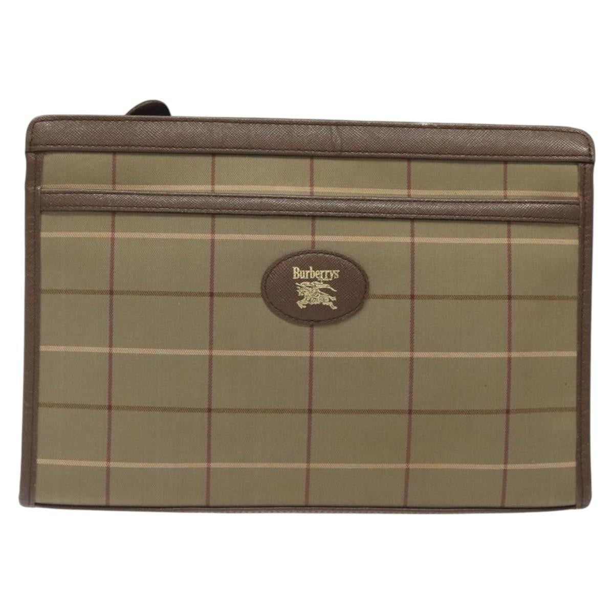 Burberry Nova check Pochette Canvas, BEIGE, CANVAS, Clutche & pouche