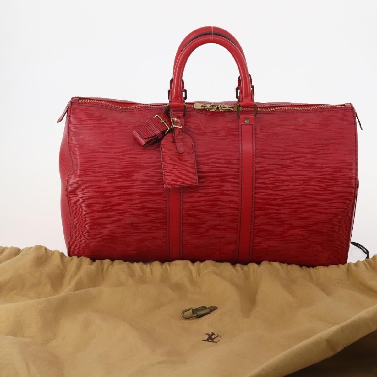 Louis Vuitton Keepall Bag Epi Leather, Red, Leather, Travel Bag