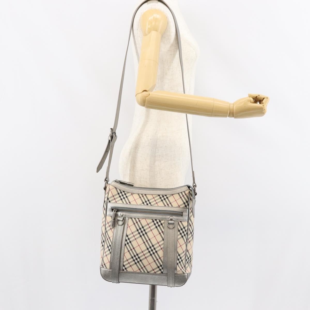 Burberry Nova check Shoulder bag Canvas and Leather, BEIGE, CANVAS, Shoulder bag