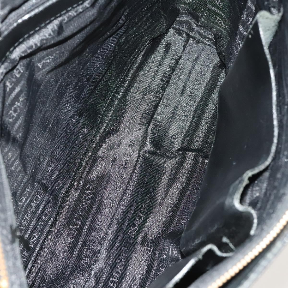 Versace Vintage Handbag Leather, BLACK, LEATHER, Handbag