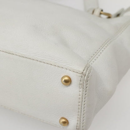 Chanel Vintage Timeless Chain Shoulder Bag Lambskin, WHITE, LEATHER, Tote bag