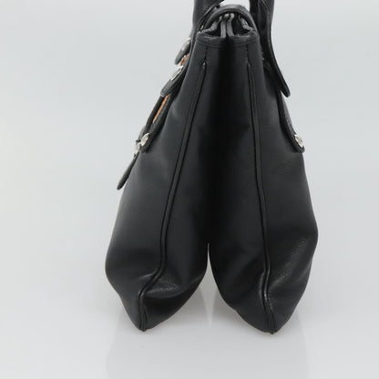 Salvatore Ferragamo Gancini handbag Leather, BLACK, LEATHER, Handbag