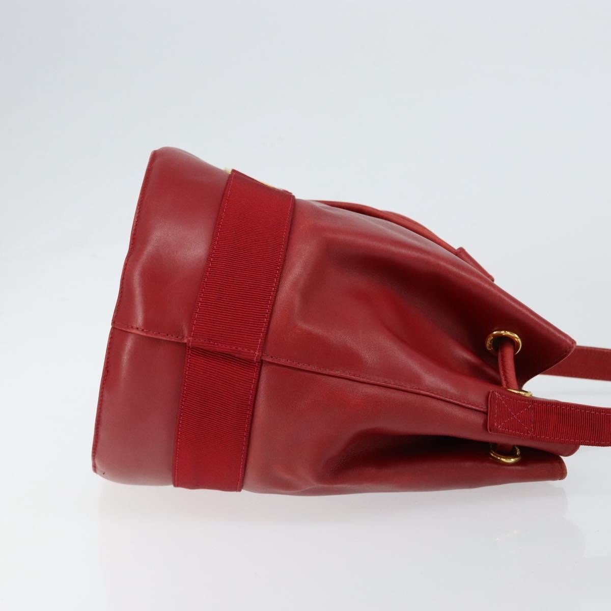 Salvatore Ferragamo Vala Shoulder Bag Leather, RED, LEATHER, Shoulder bag