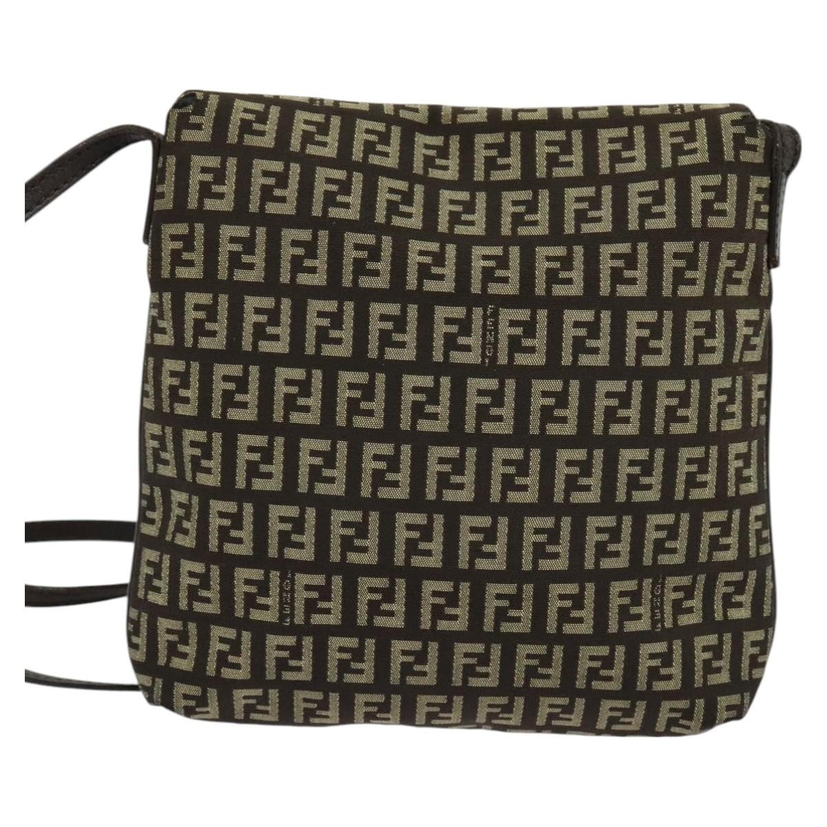 Fendi Mamma Baguette Shoulder Bag Canvas, BROWN, CANVAS, Shoulder bag