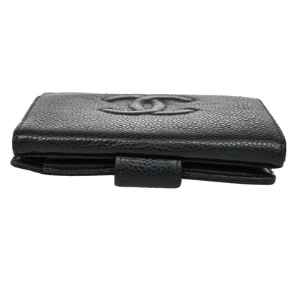 Chanel Vintage Timeless Bifold Wallet Caviar, BLACK, CALFSKIN, Wallets