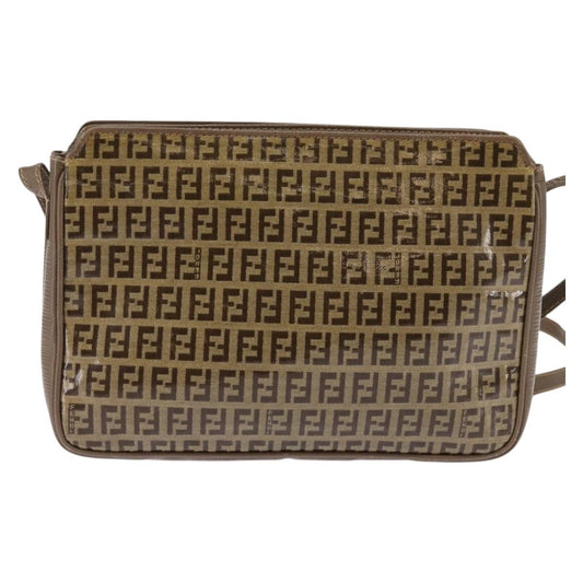 Fendi Vintage Zip Crossbody Bag Zucchino Canvas, BEIGE, CANVAS, Shoulder bag