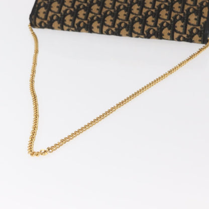 Christian Dior Vintage CD Chain Flap Shoulder Bag Diorissimo Canvas, NAVY, CANVAS, Shoulder bag