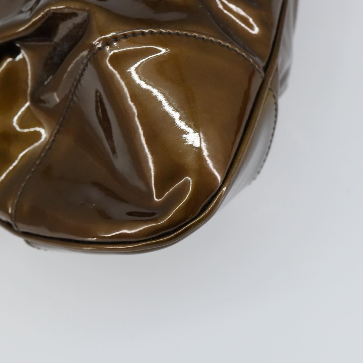 Salvatore Ferragamo Gancini handbag Patent leather, BROWN, PATENT_LEATHER, Handbag