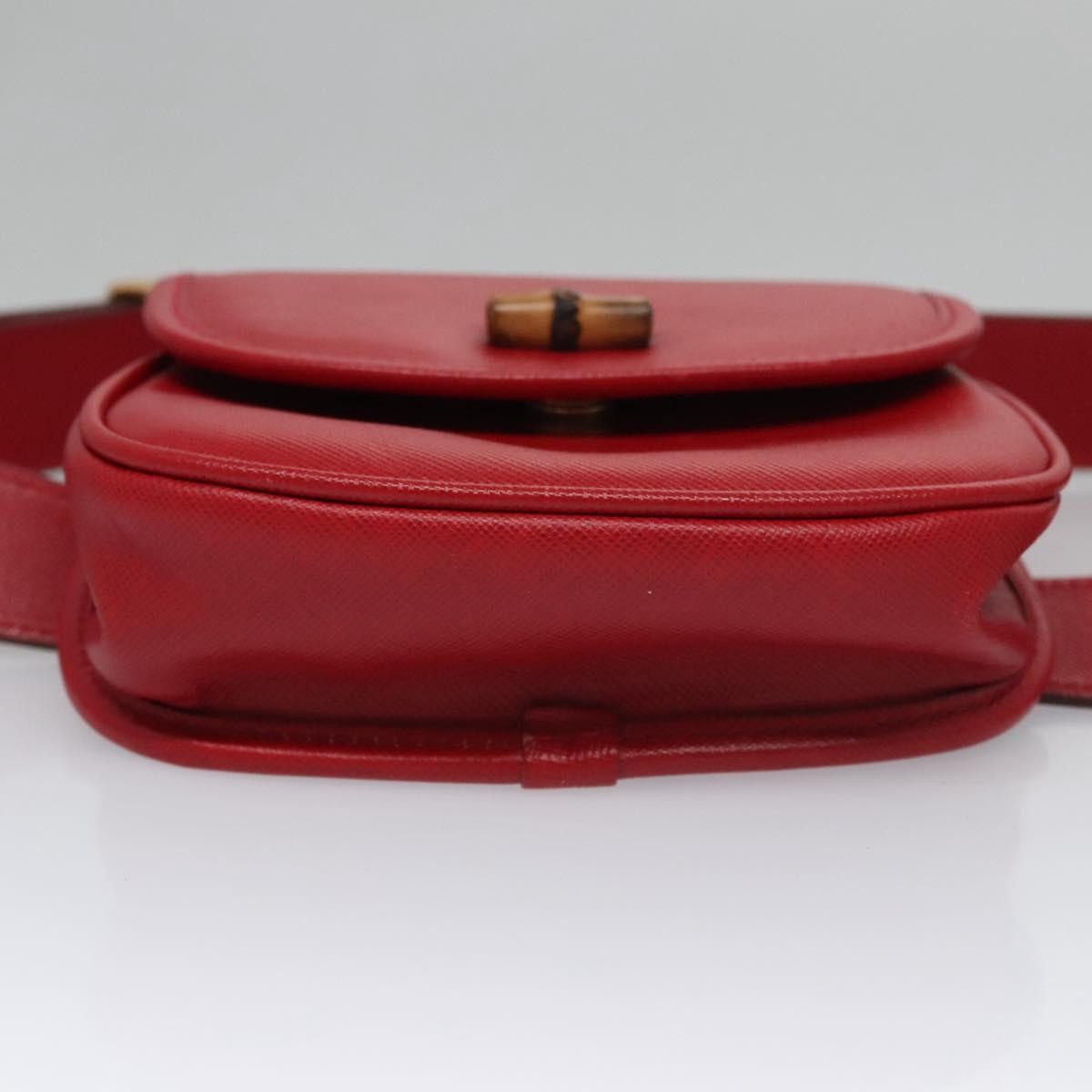 Gucci Bamboo 1947 Belt Bag Leather, RED, LEATHER, Clutche & pouche