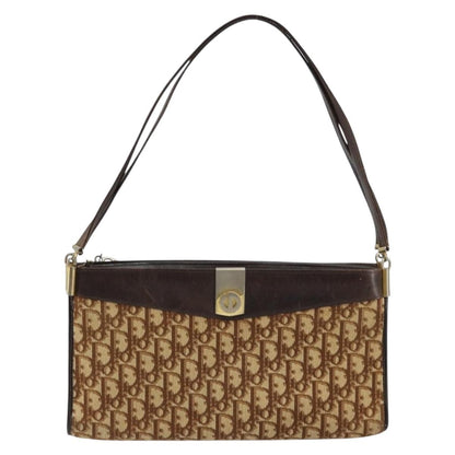 Christian Dior Vintage Trotter Shoulder Bag Canvas, BROWN, CANVAS, Shoulder bag