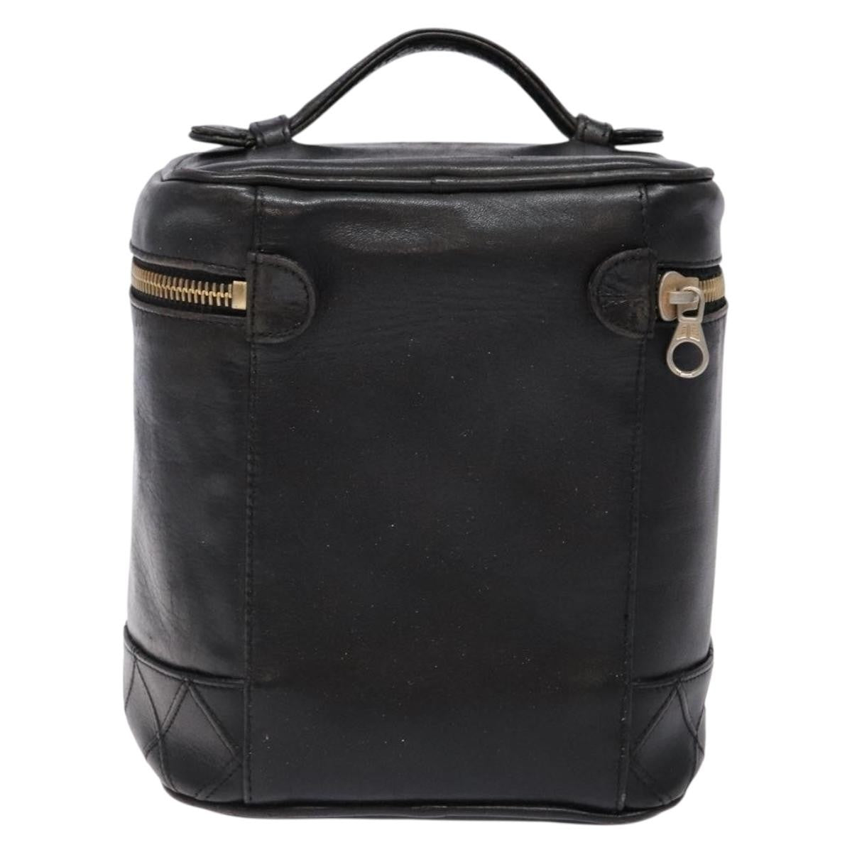 Chanel Vanity pouch Leather, BLACK, LEATHER, Toiletry Case