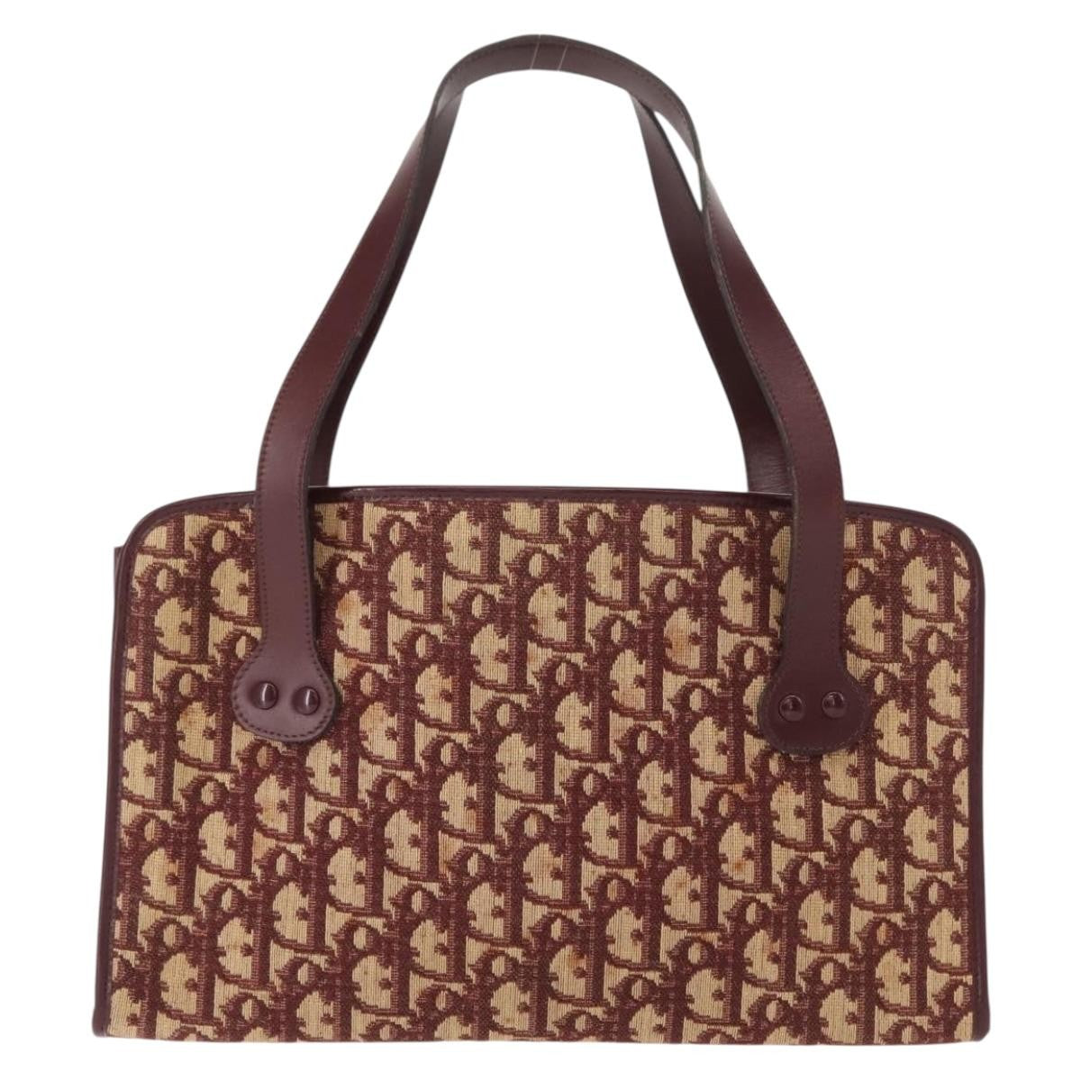 Christian Dior Vintage Trotter Handbag Canvas, RED, CANVAS, Handbag