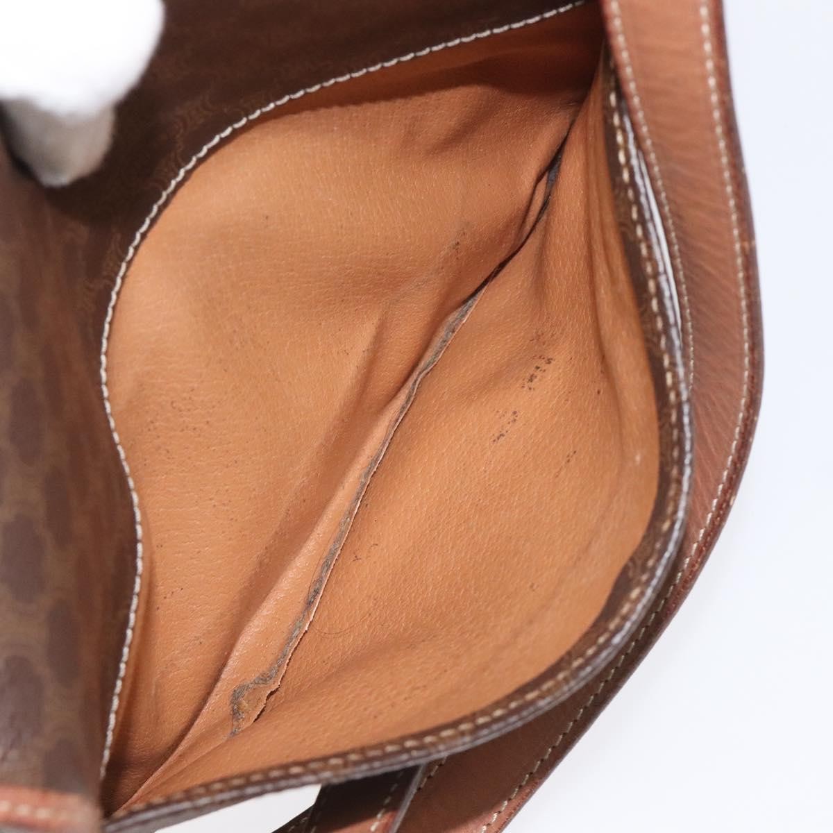 Celine Macadam Shoulder Bag PVC Leather, BROWN, CANVAS, Shoulder bag