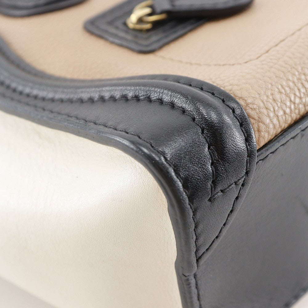 Celine Tricolor Luggage Bag Leather, BLACK, LEATHER, Handbag