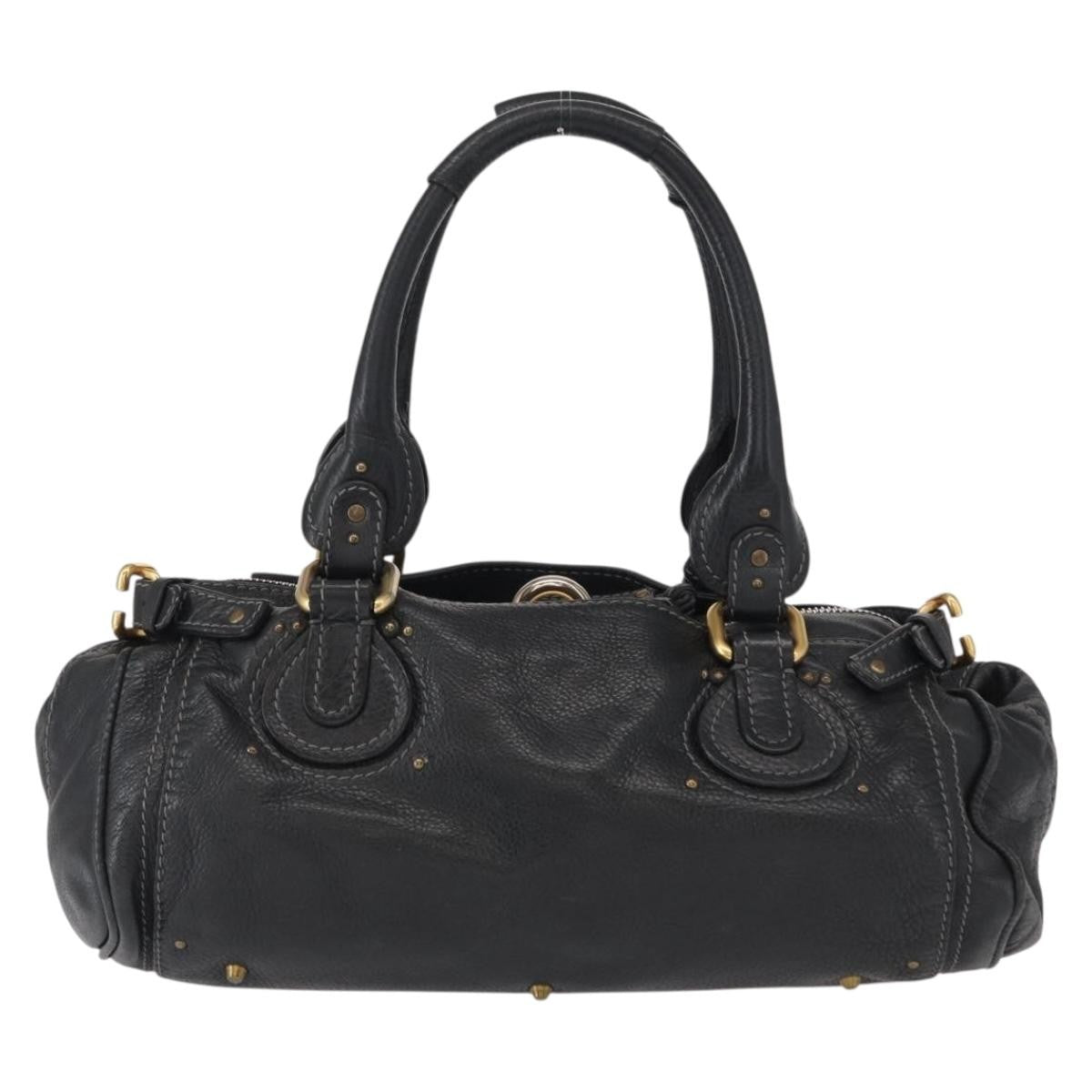 Chloe Pure Paddington Satchel Leather, BLACK, LEATHER, Handbag