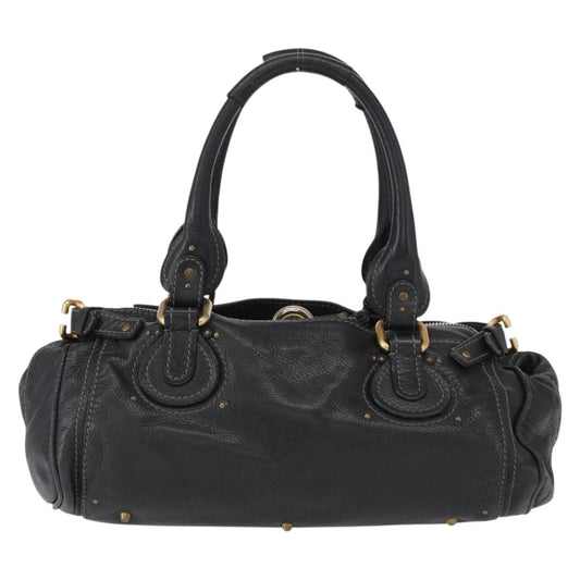 Chloe Pure Paddington Satchel Leather, BLACK, LEATHER, Handbag