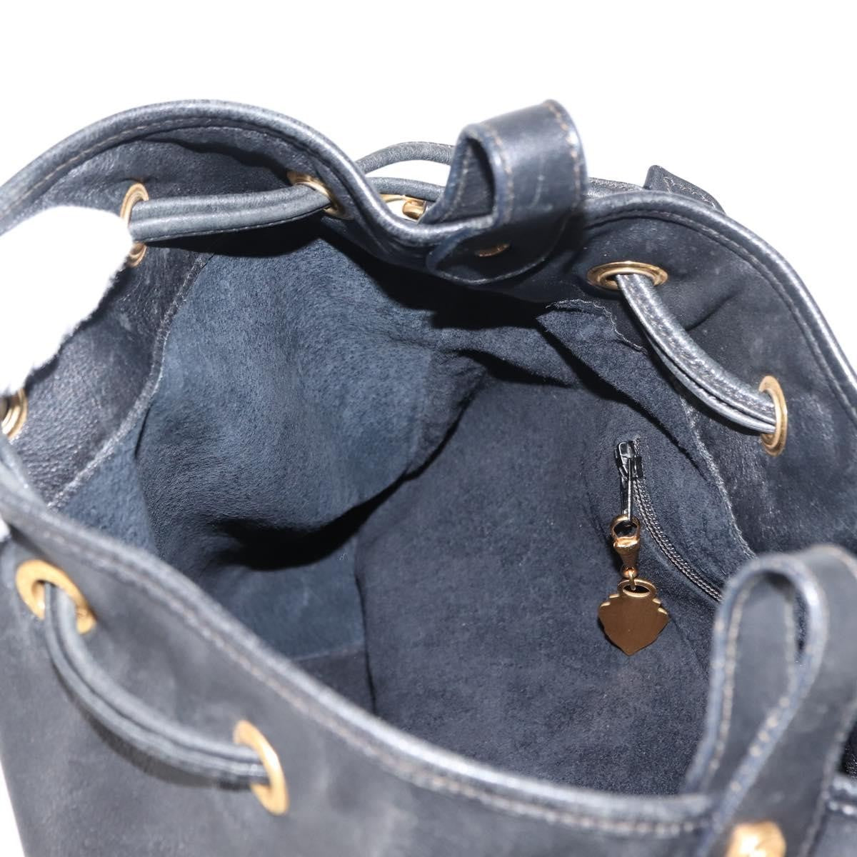 Gucci Vintage Drawstring Shoulder Bag Leather, BLACK, LEATHER, Shoulder bag