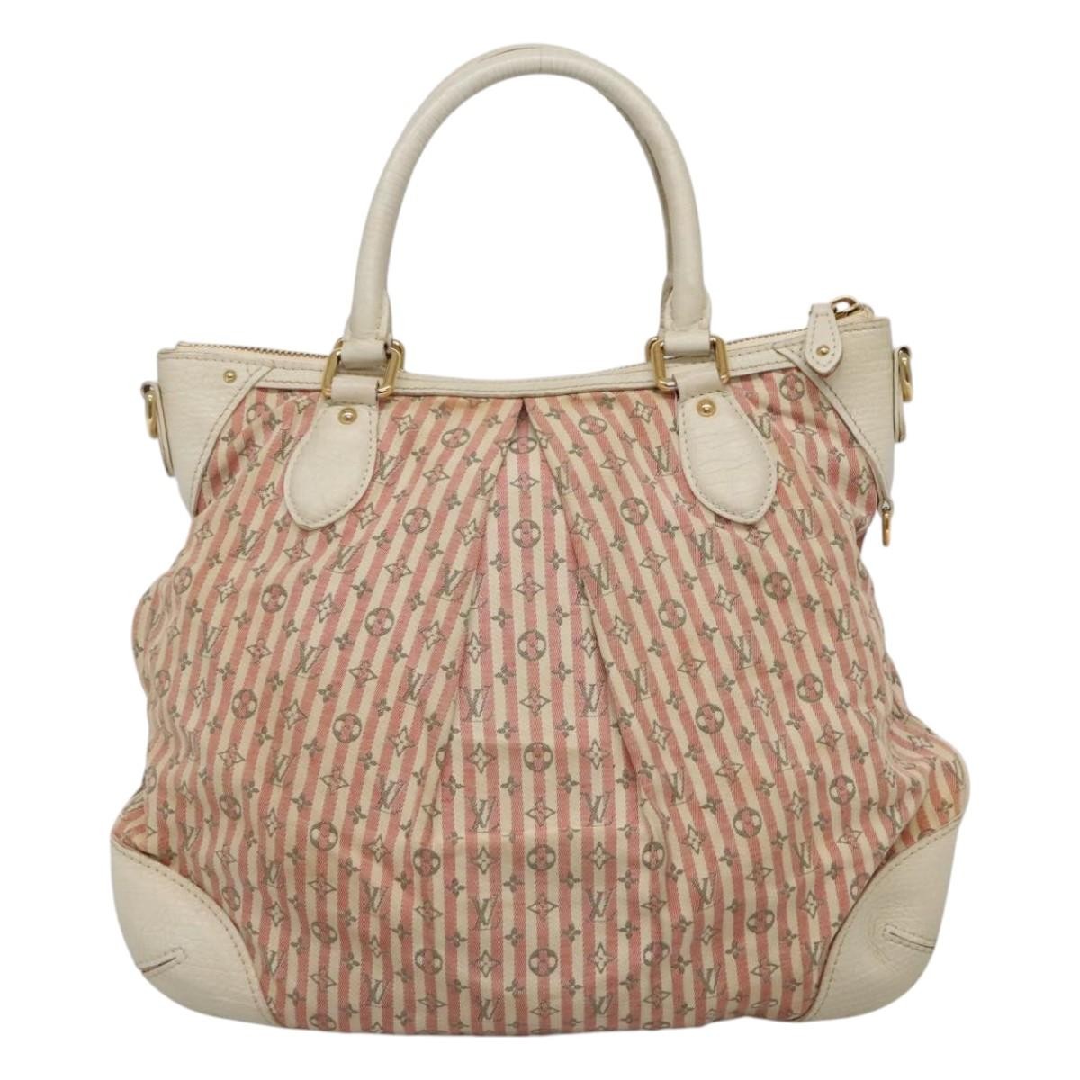 Louis Vuitton Marina Handbag Mini Lin Croisette, PINK, CANVAS, Handbag