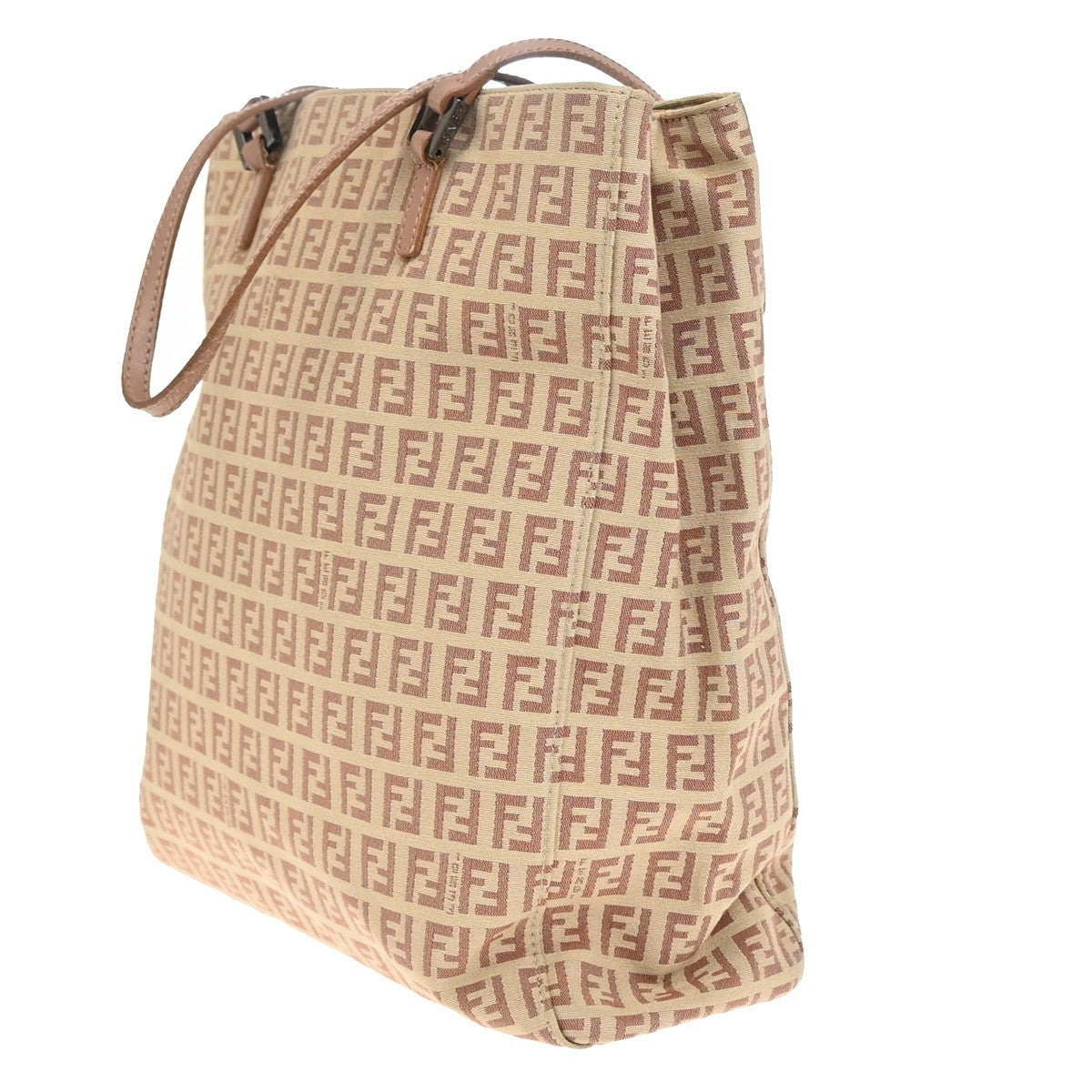 Fendi Shopping Tote Zucca Coated Canvas, PINK, CANVAS, Tote bag