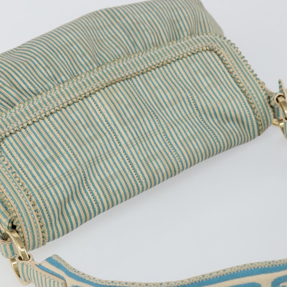 Fendi Chef Shoulder Bag Zucca Canvas, BLUE, CANVAS, Shoulder bag