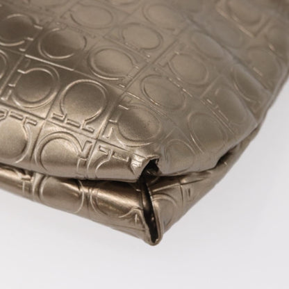 Salvatore Ferragamo Gancini Shoulder Bag Patent Leather, GOLD, PATENT_LEATHER, Shoulder bag