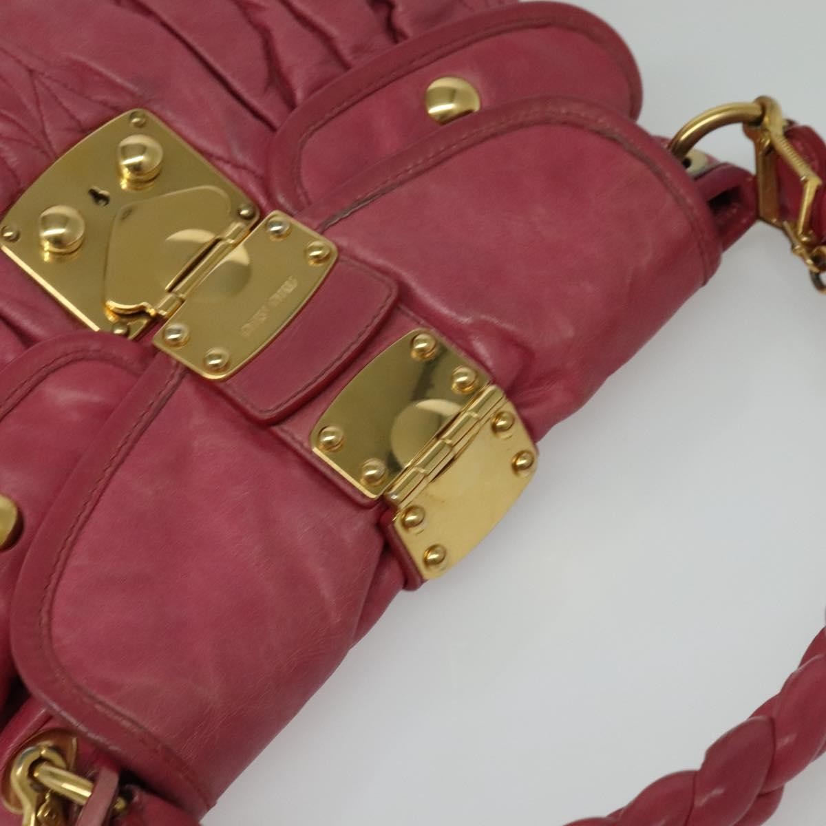 Miu Miu Coffer Convertible Hobo Matelasse Leather, PINK, LEATHER, Handbag
