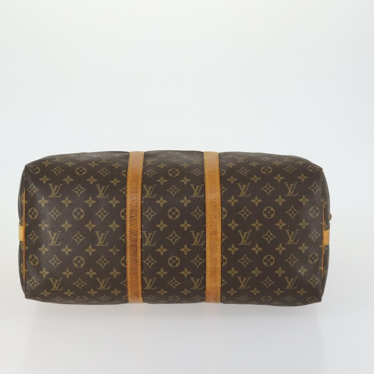 Louis Vuitton Keepall Bandouliere Bag Monogram Canvas, BROWN, CANVAS, Travel bag